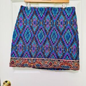 FARM Rio Blue and Pink Mini Skirt